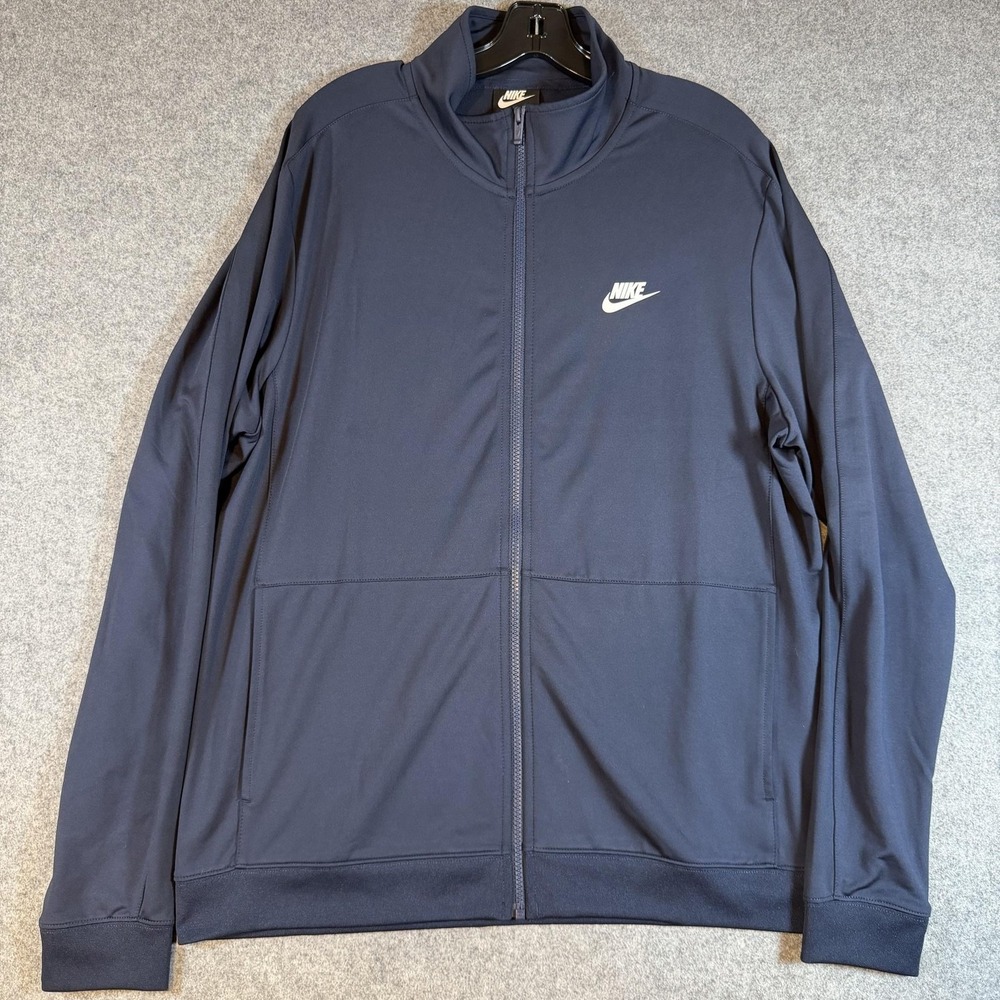 Nike Track Jacket Mens Large Blue Full Zip Knit Athletic Training BQ2014-451 - Picture 2 of 8